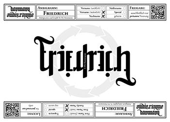 Ambigramm Friedrich