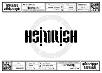 Ambigramm Heinrich