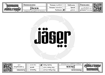 Ambigramm Jaeger