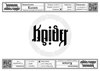 Ambigramm Kaiser