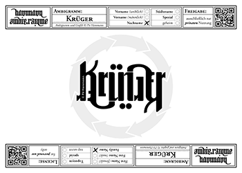 Ambigramm Krueger