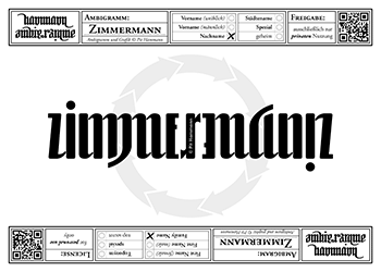 Ambigramm Zimmermann