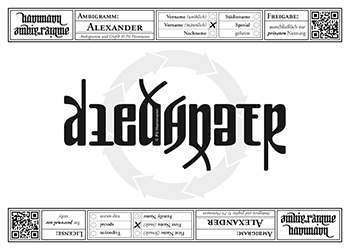 Ambigramm Alexander