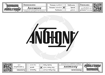 Ambigramm Anthony