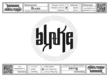Ambigramm Blake
