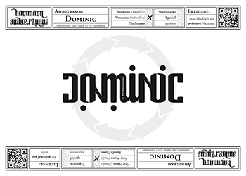 Ambigramm Dominic