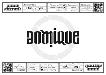 Ambigramm Dominique