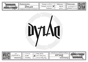 Ambigramm Dylan