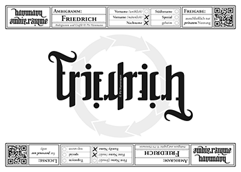 Ambigramm Friedrich