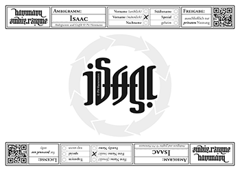 Ambigramm Isaac