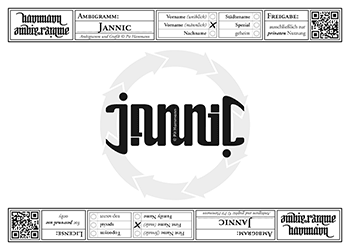 Ambigramm Jannic