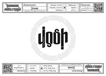 Ambigramm Josh