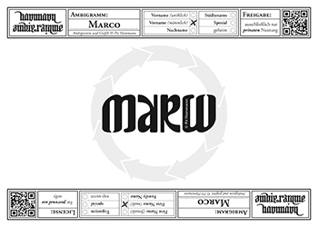 Ambigramm Marco