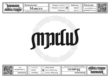 Ambigramm Marcus
