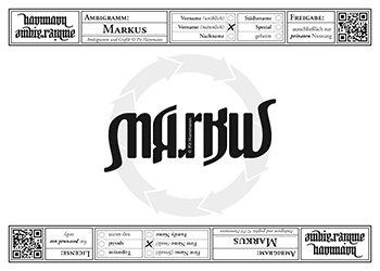 Ambigramm Markus