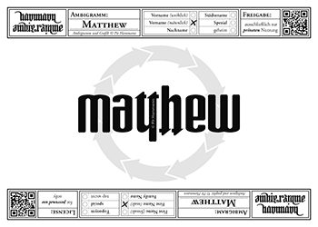 Ambigramm Matthew