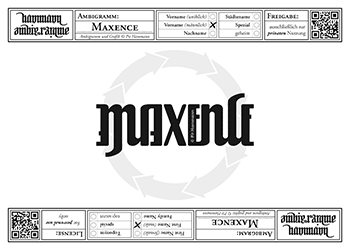 Ambigramm Maxence