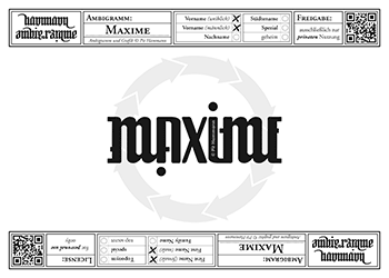 Ambigramm Maxime