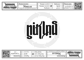 Ambigramm Niklas