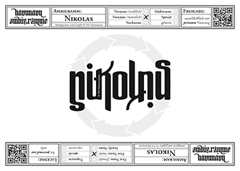 Ambigramm Nikolas
