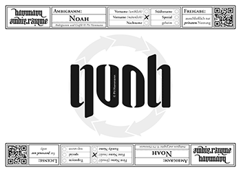 Ambigramm Noah