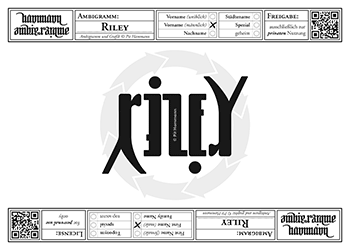Ambigramm Riley