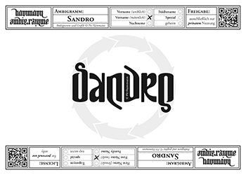Ambigramm Sandro