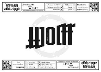 Ambigramm Wolff