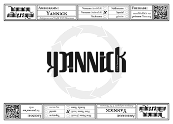 Ambigramm Yannick