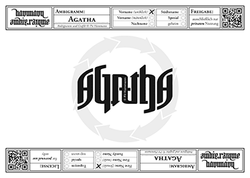 Agatha Ambigramm