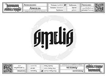 Amelia Ambigramm