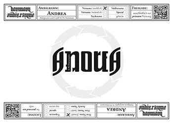 Andrea 01 Ambigramm