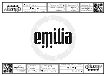 Emilia Ambigramm