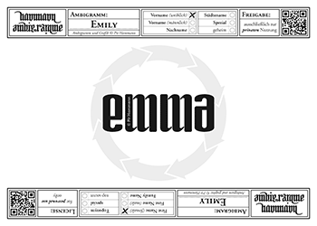 Emma Ambigramm