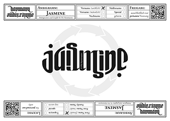 Jasmine Ambigramm