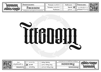 Ambigramm Freedom