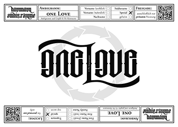 Ambigramm One Love
