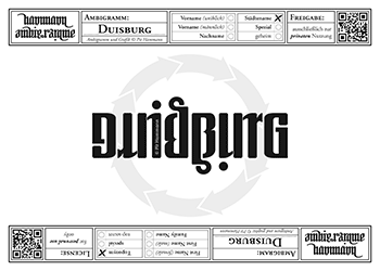 Ambigramm Duisburg