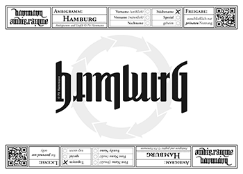 Ambigramm Hamburg