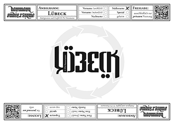 Ambigramm Luebeck