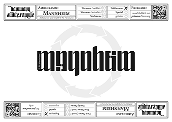 Ambigramm Mannheim